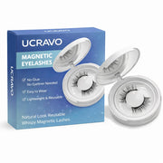 UCRAVO Magnetic Eyelashes for Women Natural Look Reusable Wispy Magnetic Lashes No Glue No Eyeliner Needed – Lightweight Invisible Band False Eyelash Extension Kit for Party Wedding Makeup