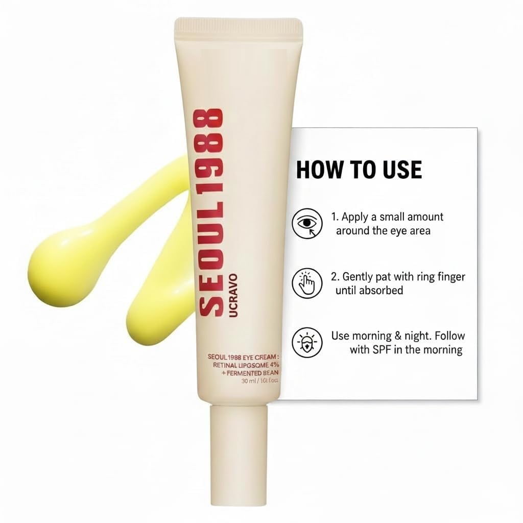 UCRAVO Retinal Eye Cream with Retinal Liposome 4% & Fermented Bean Extract | Anti Aging Eye Cream for Dark Circles Wrinkles Fine Lines | Under Eye Cream for Men & Women | Eye Care | 30 ml