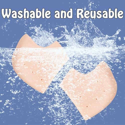 UCRAVO Silicone Heel Protectors, 1 Pair Gel Heel Cushions for Dry Cracked Heels, Plantar Fasciitis & Pain Relief, Breathable Reusable Moisturizing Heel Sleeves for Men & Women for Foot Care