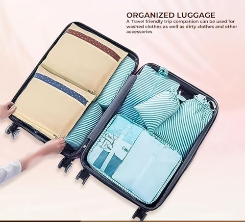 UCRAVO Pack of 6 Saree Bags Single Packing Saree Cover with Zipper Clothes Bags for Storage Mesh Window Cloth Storage Bags Set | Clothes Bags and Wardrobe Organizer with Transparent mesh window Set