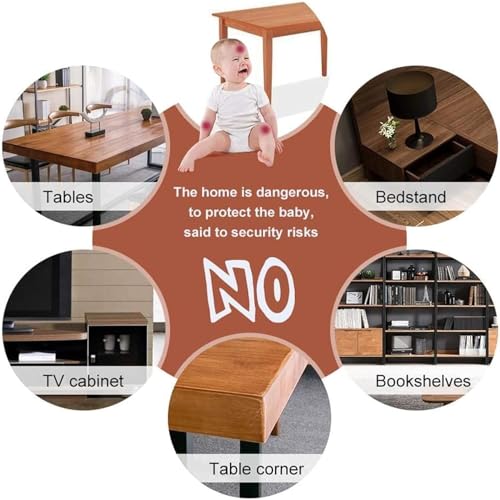 UCRAVO 8 pcs Brown Baby Safety Table Corner Protectors, Furniture Corner and Edge Safety Bumpers, Soft Rubber Foam Cushion Covers, 3M Taped Corner Guards, Baby Child Proofing Pads Rubber Corners
