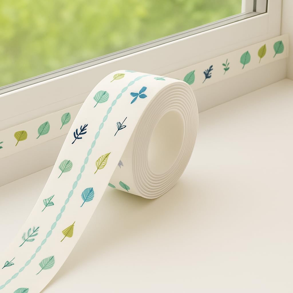 UCRAVO Waterproof Tape for Kitchen Sink – Multi-Print Oil-Proof Self Adhesive Caulk Tape for Bathroom, Platform, Corners & Gap Sealing Mildew Resistant Sealing Strip for Kitchen & Home (Multi Print)