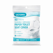 UCRAVO Paper Toilet Seat Covers Disposable for Women & Men | Flushable Toilet Seat Protector | Hygienic Public Restroom Use | Travel, Office & Pregnancy Care Essential | Nature Friendly (40 Pieces)