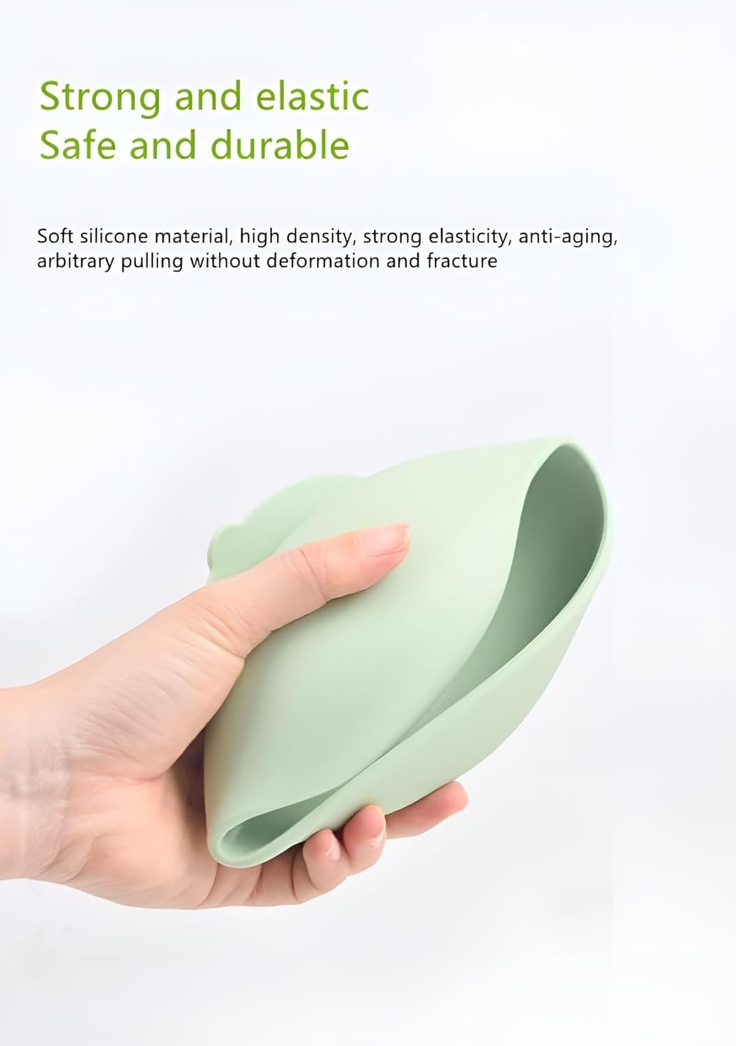 UCRAVO Baby Feeding Bowl & Spoon Set Green Silicone Suction Bowl for Baby Food Baby Bowl with Strong Suction Base | Self Feeding Toddler Bowl with Soft Silicone Spoon | Baby Led Weaning Essentials