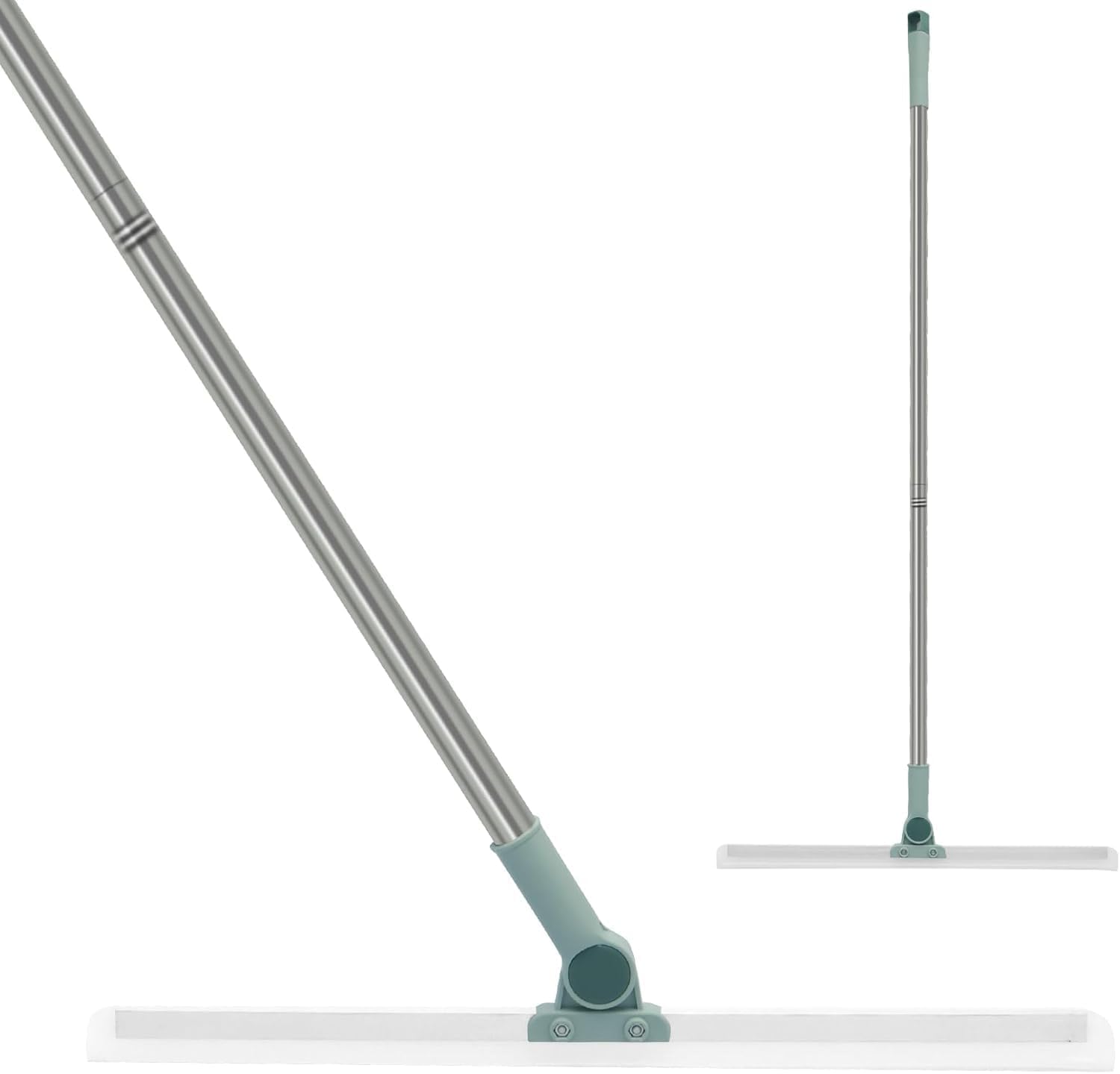 UCRAVO 50-inch Multifunctional Magic Broom Floor Squeegee with Long Handle Adjustable and Silicone Strips, Floor Washer with 180 Degree Rotating Squeegee Broom for Cleaning Floor, Bathroom, Kitchen