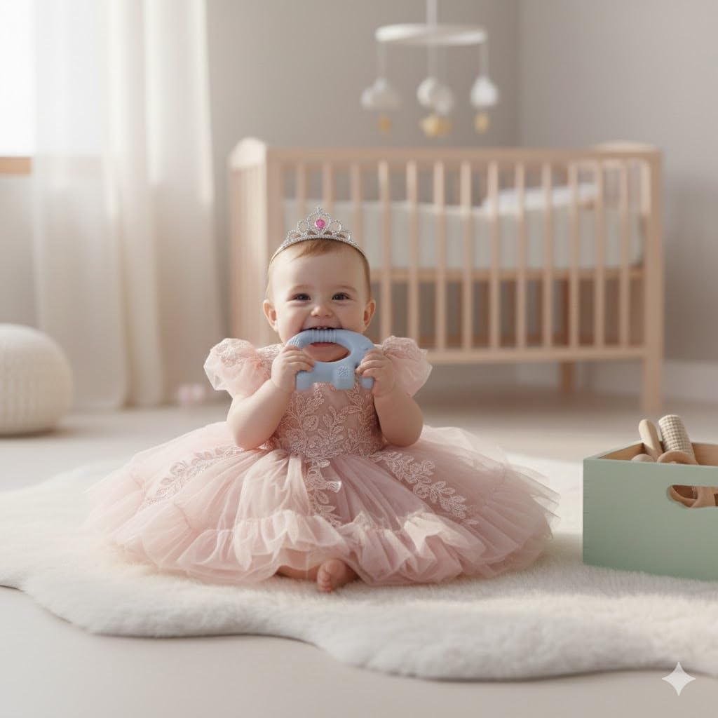 UCRAVO Sky Blue Elephant Baby Teether Toy | BPA Free Food Grade Silicone Teething Toy for Babies 3+ Months | Soft Chewable Infant Gum Relief Teether | Safe Newborn & Toddler Teething Toy