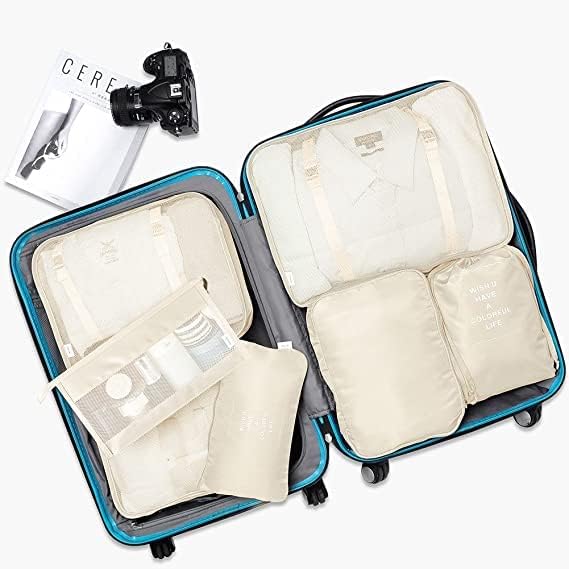 Ucravo Packing Cubes for Suitcases,7 Pcs Travel Luggage Organiser Bags,waterproof Packing Cubes for Backpack Suitcase,travel Essentials Bag Compression Storage Bags,travelling Accessories(grey)