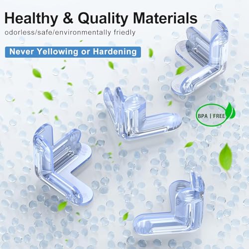 UCRAVO 8 pcs Brown Baby Safety Table Corner Protectors, Furniture Corner and Edge Safety Bumpers, Soft Rubber Foam Cushion Covers, 3M Taped Corner Guards, Baby Child Proofing Pads Rubber Corners