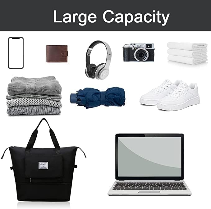 UCRAVO Travel Duffle Bag Expandable Folding Travel Bag for Women, Lightweight Waterproof Carry Luggage Bag for Travel (Multicolor)