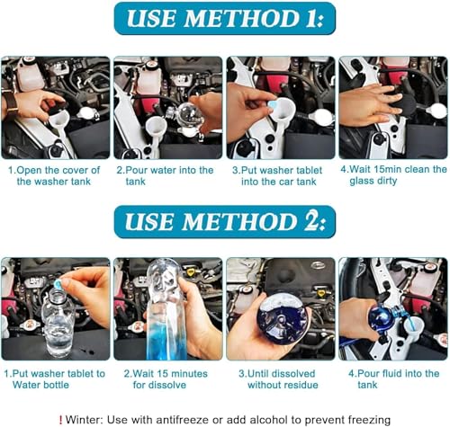 UCRAVO 30 Pcs Screenwash Tablets, Screen Wash Tablets, Screenwash, Screen Wash for Cars, Car Screenwash, Windscreen Washer Tablets, Concentrated Solid Tablets, Wiper Cleaning Tablets for Car Window