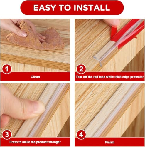 UCRAVO 8 pcs Brown Baby Safety Table Corner Protectors, Furniture Corner and Edge Safety Bumpers, Soft Rubber Foam Cushion Covers, 3M Taped Corner Guards, Baby Child Proofing Pads Rubber Corners