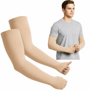 UCRAVO UV Protection Arm Sleeves for Men & Women, Invisible Sun Protection Hand Cover with Thumb Hole for Driving, Gardening, Office Commute & Daily Outdoor Use,Soft Lightweight Stretch(Skin, 1 Pair)