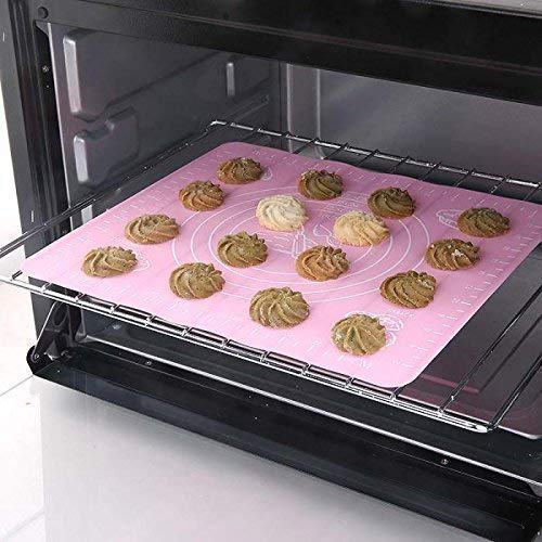 UCRAVO Silicon Dough Mat, Cooking Kneading, Non-Stick Fondant, Reusable Stretchable for Kitchen Mat (Random Colour, 50cm x 40cm)