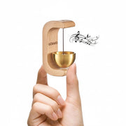 UCRAVO Beech Wooden Door Chime with Brass Bell Magnetic Bell for Home, Shop/Office Loud Clear Sound Shopkeeper Bell,Entry Alert Bell,Wooden Hanging Chime for Main Door,Housewarming Gift-Light Brown