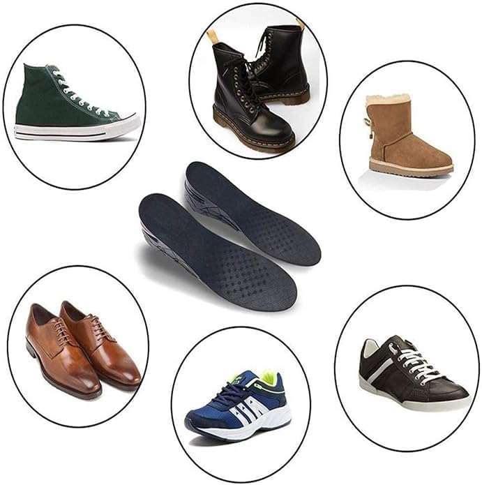 UCRAVO Height Increase Shoe Insoles for Men Heel Lift Insoles for Height Enhancement Shock Absorbing Cushioned Height Boost Inserts for Formal Shoes,Sports Shoes, Casual Footwear, Walking & Daily Use