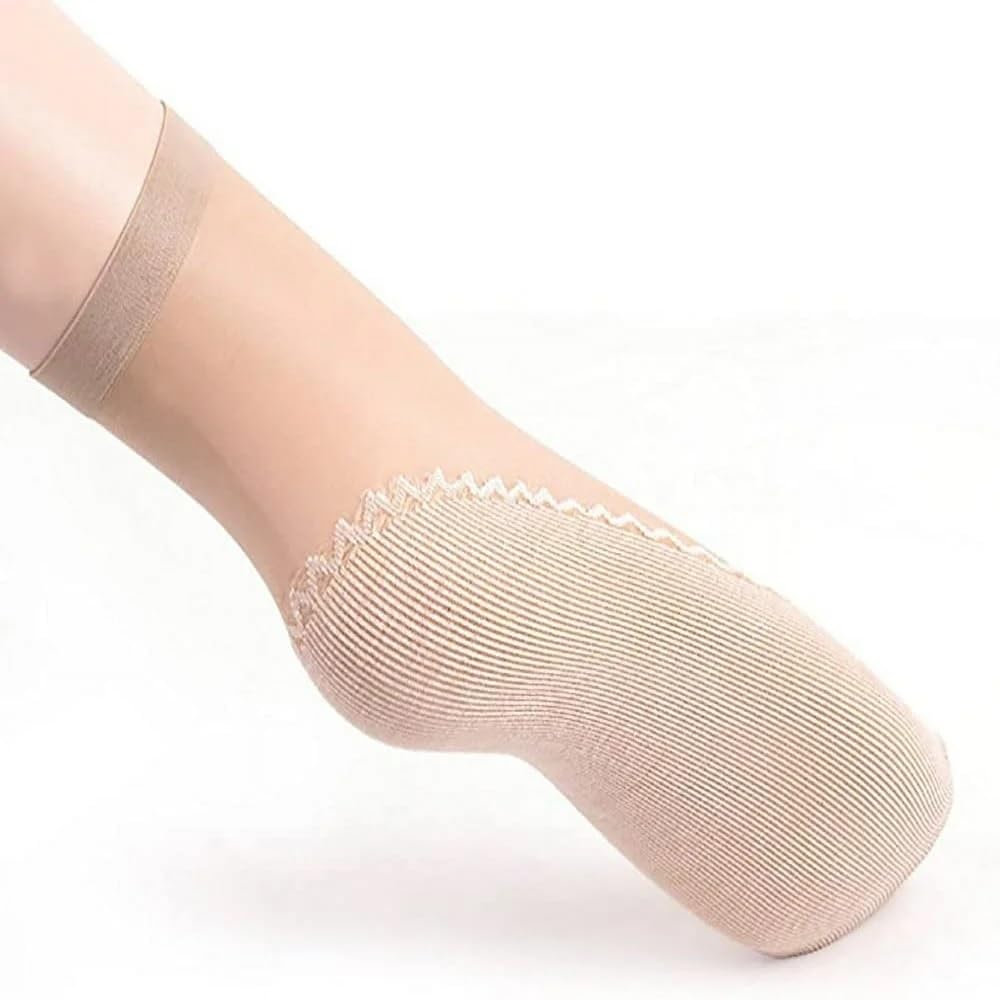 UCRAVO 2 Pair Silky Nylon Ankle Socks for Women & Girls | Thin Elastic Silk Feel Socks | Anti-Slip No Show Low Cut Nylon Stockings | Lightweight Breathable Short Socks for Daily Wear Office Casual
