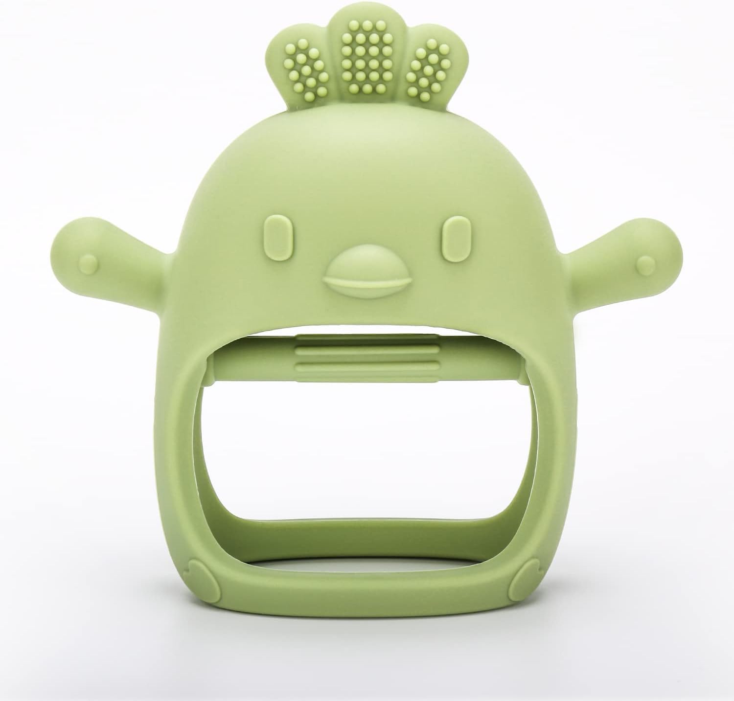 UCRAVO 1 Pack Baby Teething Toys, Teething Mitten for Babies, Silicone Teether for Toddler Infant Baby, Chew Toys for Sucking Needs, Easy to Grip, Never Drop Hand Wrist Teether(Sky Blue)