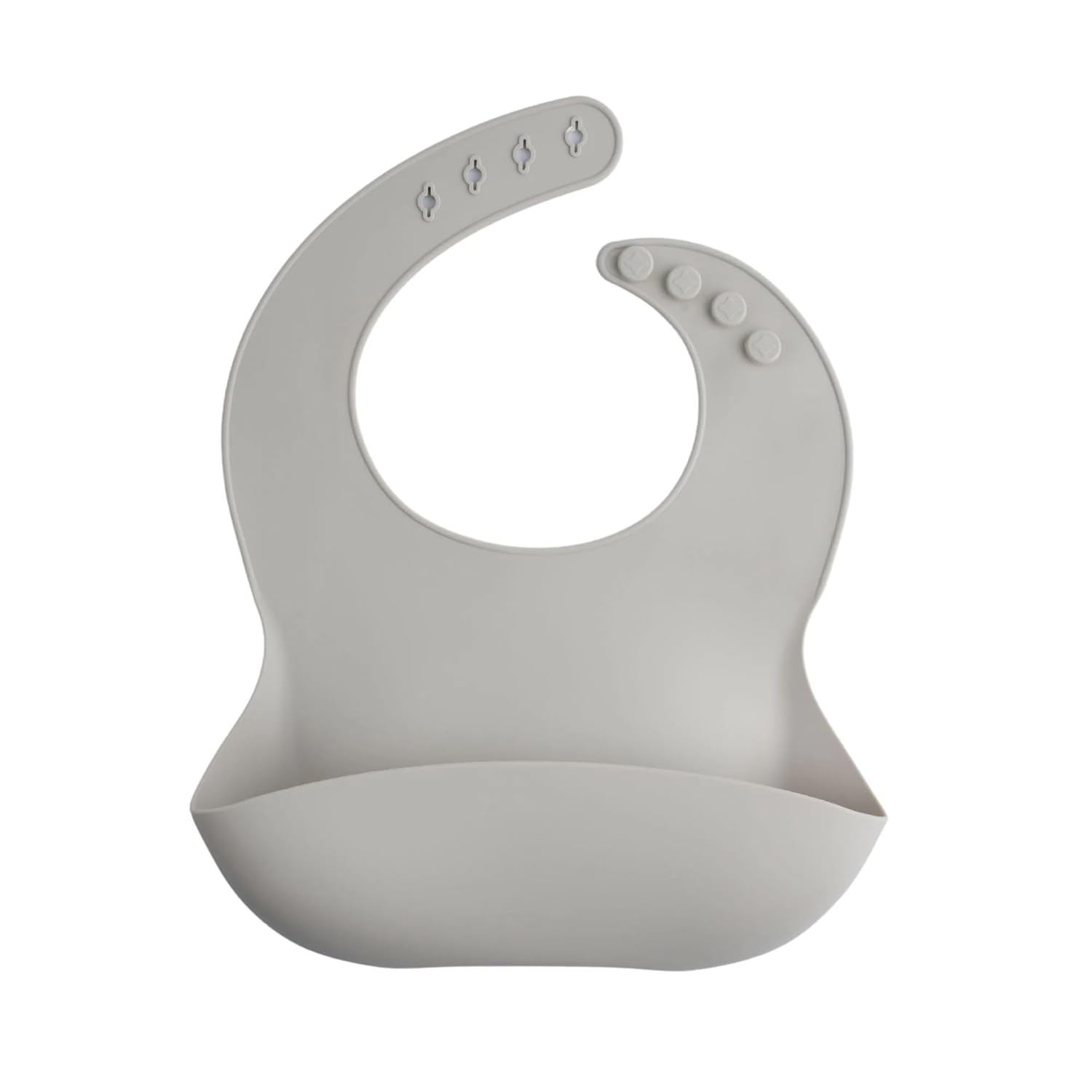 UCRAVO Modern Grey Silicone Baby Bib for Boys and Girls – Dishwasher Safe Waterproof Bib – Soft Flexible Feeding Gear with Large Catch-All Pocket – Ideal Baby Shower Gift for New Parents