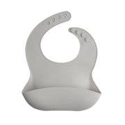 UCRAVO Modern Grey Silicone Baby Bib for Boys and Girls – Dishwasher Safe Waterproof Bib – Soft Flexible Feeding Gear with Large Catch-All Pocket – Ideal Baby Shower Gift for New Parents