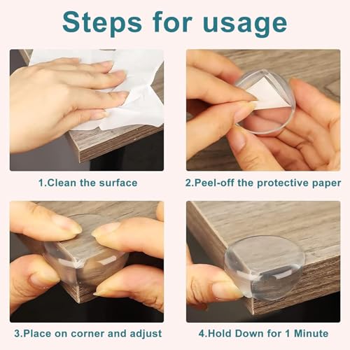 UCRAVO 8 pcs Brown Baby Safety Table Corner Protectors, Furniture Corner and Edge Safety Bumpers, Soft Rubber Foam Cushion Covers, 3M Taped Corner Guards, Baby Child Proofing Pads Rubber Corners