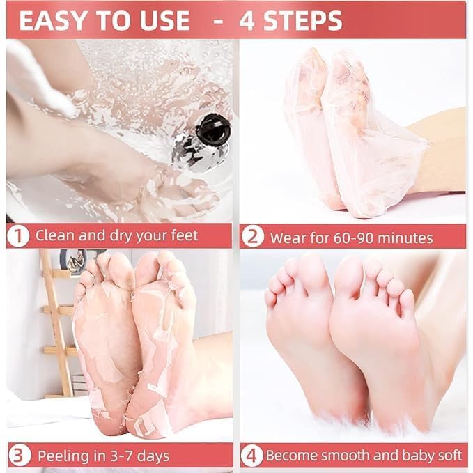 UCRAVO Foot Peeling Mask Purple for Dead Skin Removal, Exfoliating Foot Peel Mask Socks for Cracked Heels, Callus Remover, Hard Skin Repair, Baby Soft Smooth Feet Spa Treatment for Men & Women (1Pair)