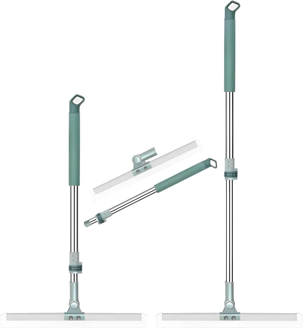 UCRAVO 50-inch Multifunctional Magic Broom Floor Squeegee with Long Handle Adjustable and Silicone Strips, Floor Washer with 180 Degree Rotating Squeegee Broom for Cleaning Floor, Bathroom, Kitchen