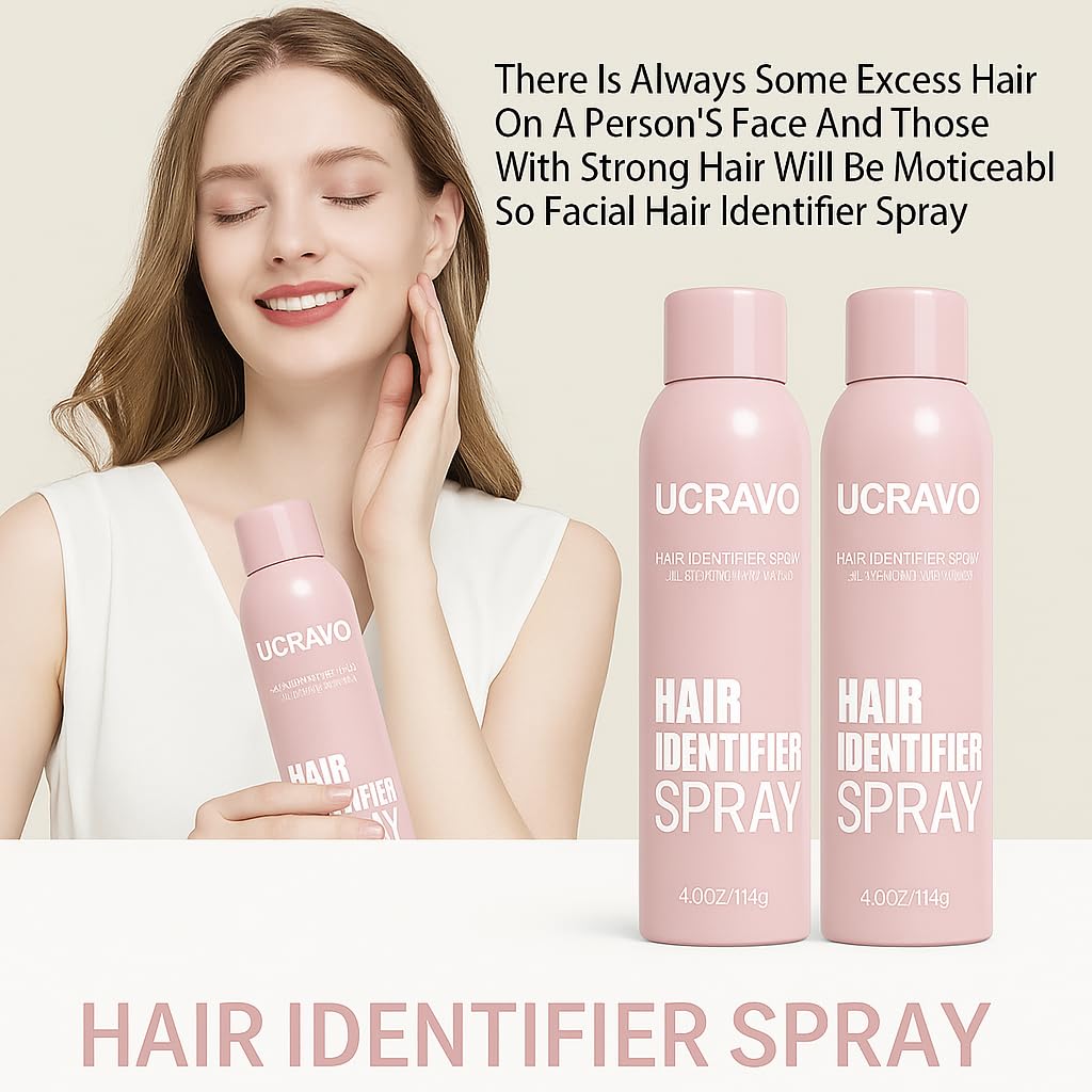 UCRAVO 1 Hair Identifier Spray for Face & Body Shaving Skin & Body Hair Identifying Spray With Razors Paraben Free No Irritation Face Hair Removal for Women Quick & Easy Hair Removal for Smooth, Flawless Skin