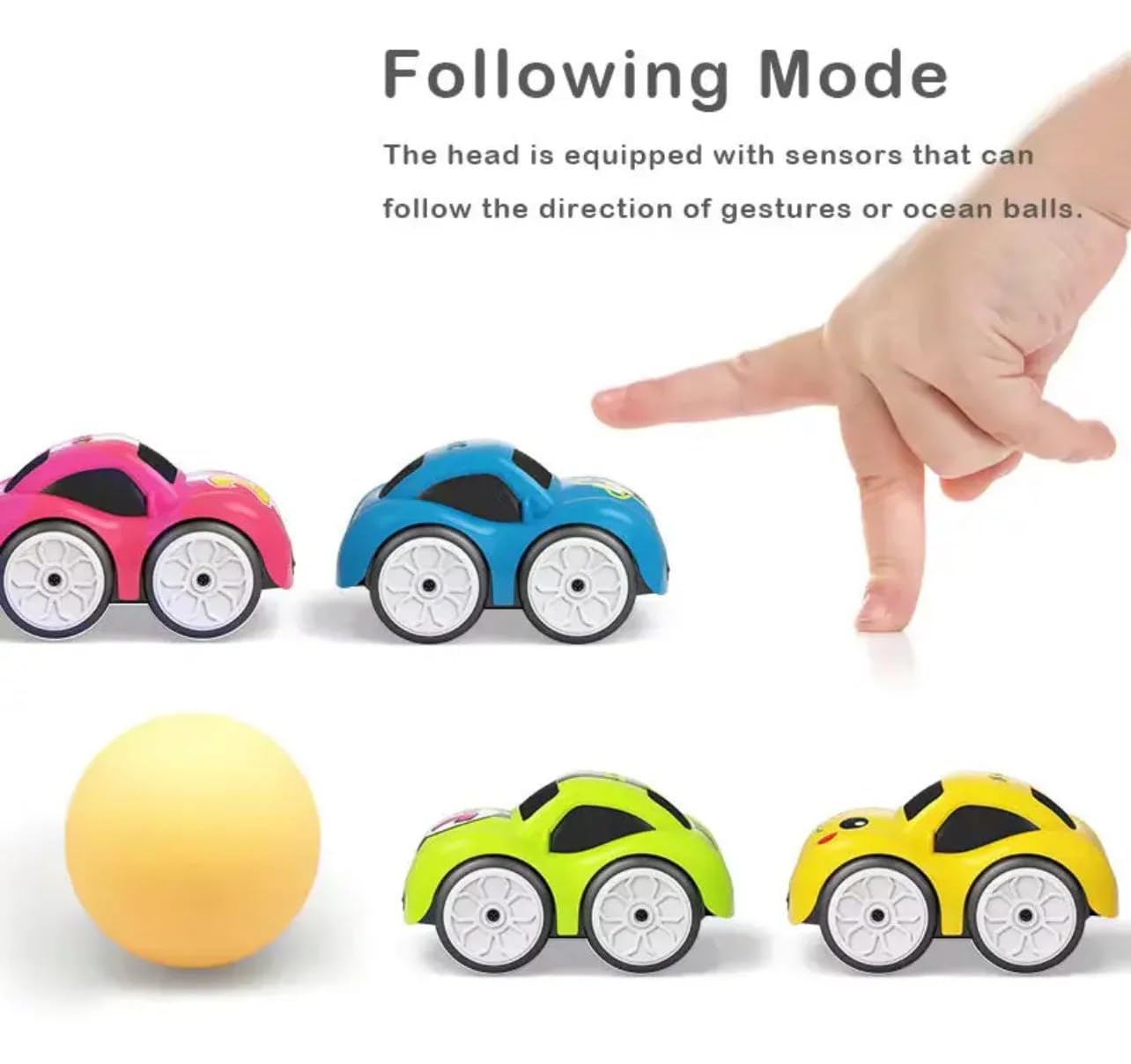 UCRAVO Magic Induction 2.4G RC Car for Kids with Rail Track Line Following Mode,Smart Sensor Patrol Toy Car,Remote Control Racing Vehicle & Auto Follow Path,Educational STEM Toy Gift for Boys & Girls