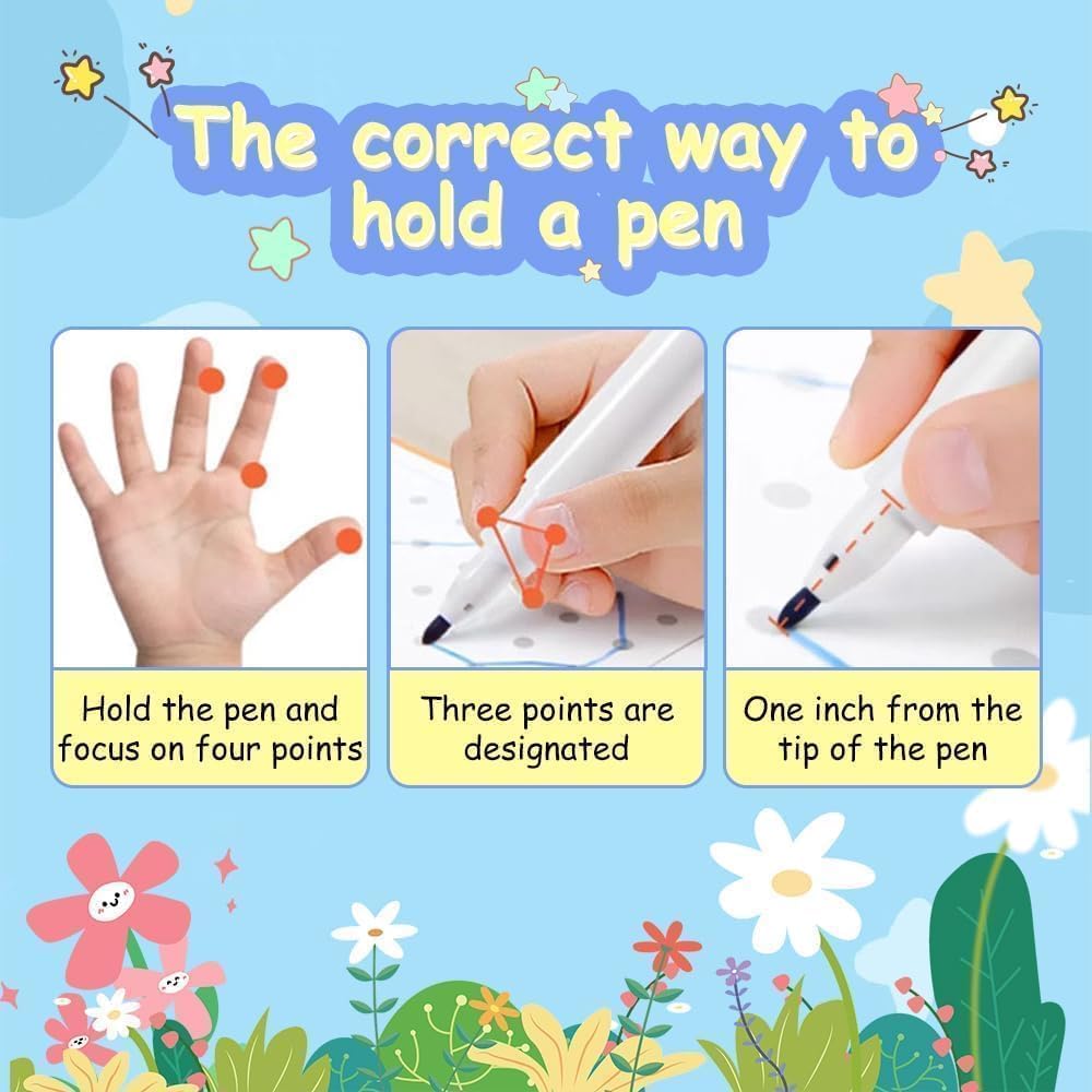 UCRAVO 64 Pcs Reusable Preschool Writing Practice Kit for Kids Montessori Learning Flash Cards,Alphabet Number Tracing,Wipe Clean Educational Toy,Early Math,Drawing Activity for Toddler,Homeschooling