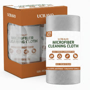 UCRAVO 20pcs Tearable Microfiber Roll Cleaning Cloth, Reusable Washable Sheets, Highly Absorbent Lint Free Car Cleaning Cloth, Multi-Purpose for Bike, Auto, Interior & Exterior Towels for All Vehicles