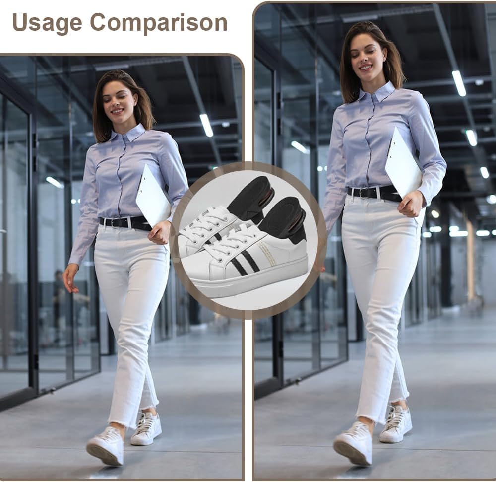 UCRAVO Height Increase Shoe Insoles for Men Heel Lift Insoles for Height Enhancement Shock Absorbing Cushioned Height Boost Inserts for Formal Shoes,Sports Shoes, Casual Footwear, Walking & Daily Use