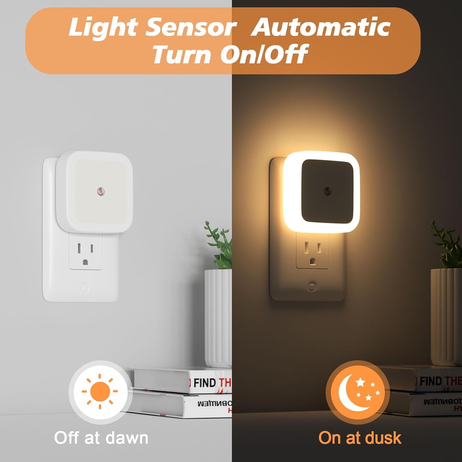 UCRAVO Plug Night Light, NightLights Plug into Wall 1 Pc, Plug in Night Light, Dusk to Dawn Safety Lighting for Bedroom,Bathroom,Stairs,Nightlight Led for, Hallway Warm White