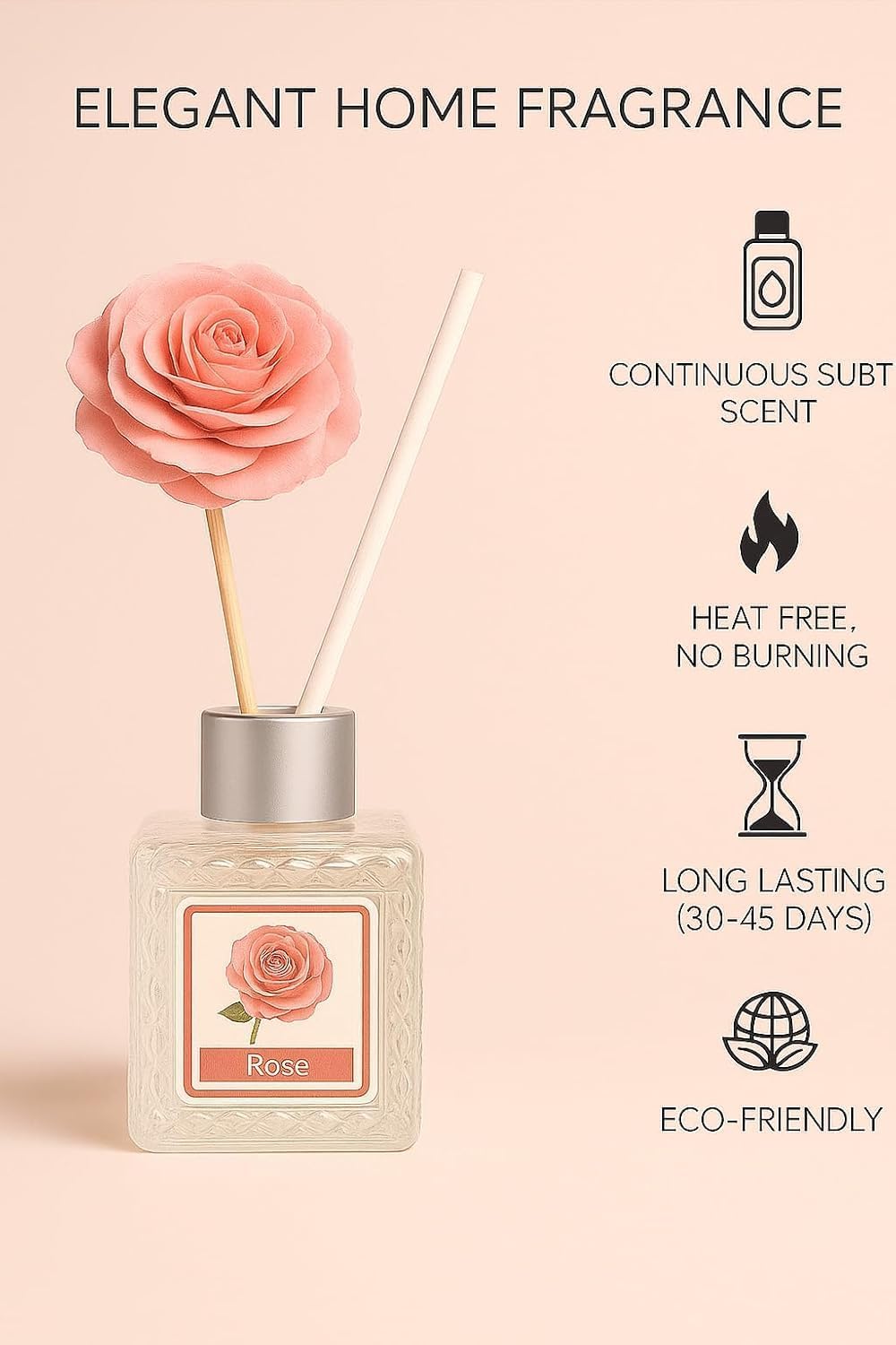 UCRAVO Jasmine Lavender Rose Reed Diffuser Combo 3 Aroma Fragrance Bottles for Home & Office | Long Lasting Room Freshener Liquid Floral Scented Reed Diffuser Set for Bedroom, Bathroom & Living Room