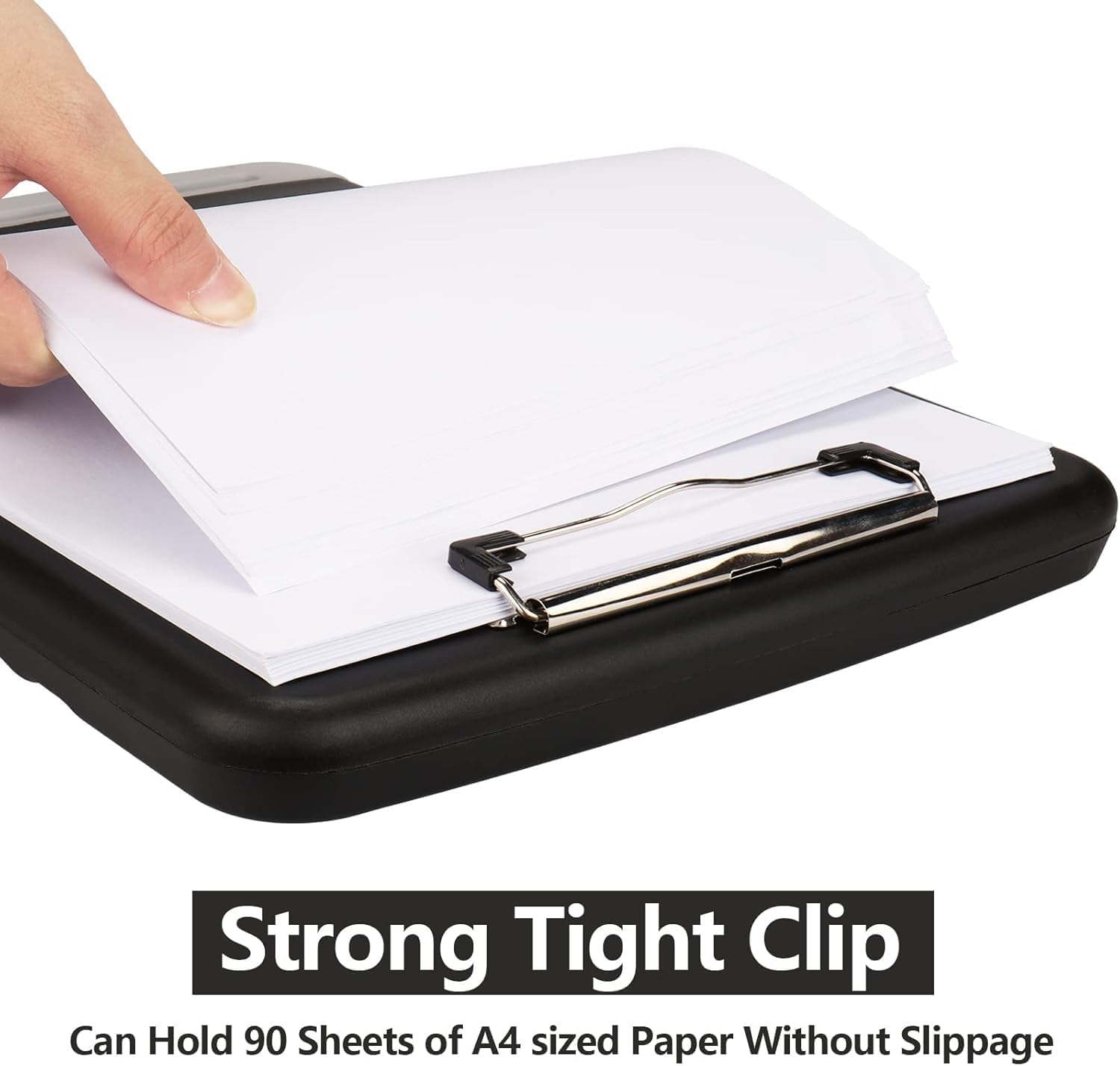 UCRAVO Storage Clipboard with Hidden Compartment, Heavy Duty Letter Size Clipboard Folder Organizer for Documents, Office, School, Business, Tablet & Writing Pad, Secure Clip Board Case (Black)