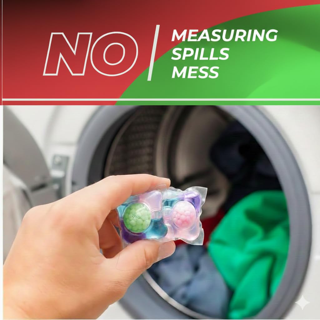 UCRAVO 5-in-1 Magic Laundry Pods 30 Value Pack High-Efficiency Washing Machine Detergent Capsules Deep Stain Removal, Color-Safe, Long-Lasting Fresh Fragrance | Liquid Pods for Front Load & Top Load