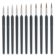 UCRAVO 11 Pcs Paint Brush Set, Professional Miniature Painting Brushes with Round Pointed Tip Nylon Hair for Acrylic, Watercolor, Oil, Model, Nail Art & Craft Painting Kit Fine Detail Brush Set