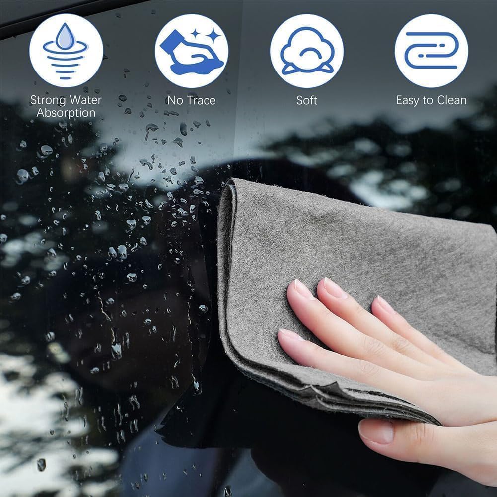 UCRAVO 3Pc Ultra Absorbent Magic Cleaning Cloth 30x30CM Reusable Microfiber Towel for Kitchen,Car,Window & Glass Thick Lint-Free,Streak-Free Miracle Rag for Home,Mirror, & Multi-Surface Cleaning