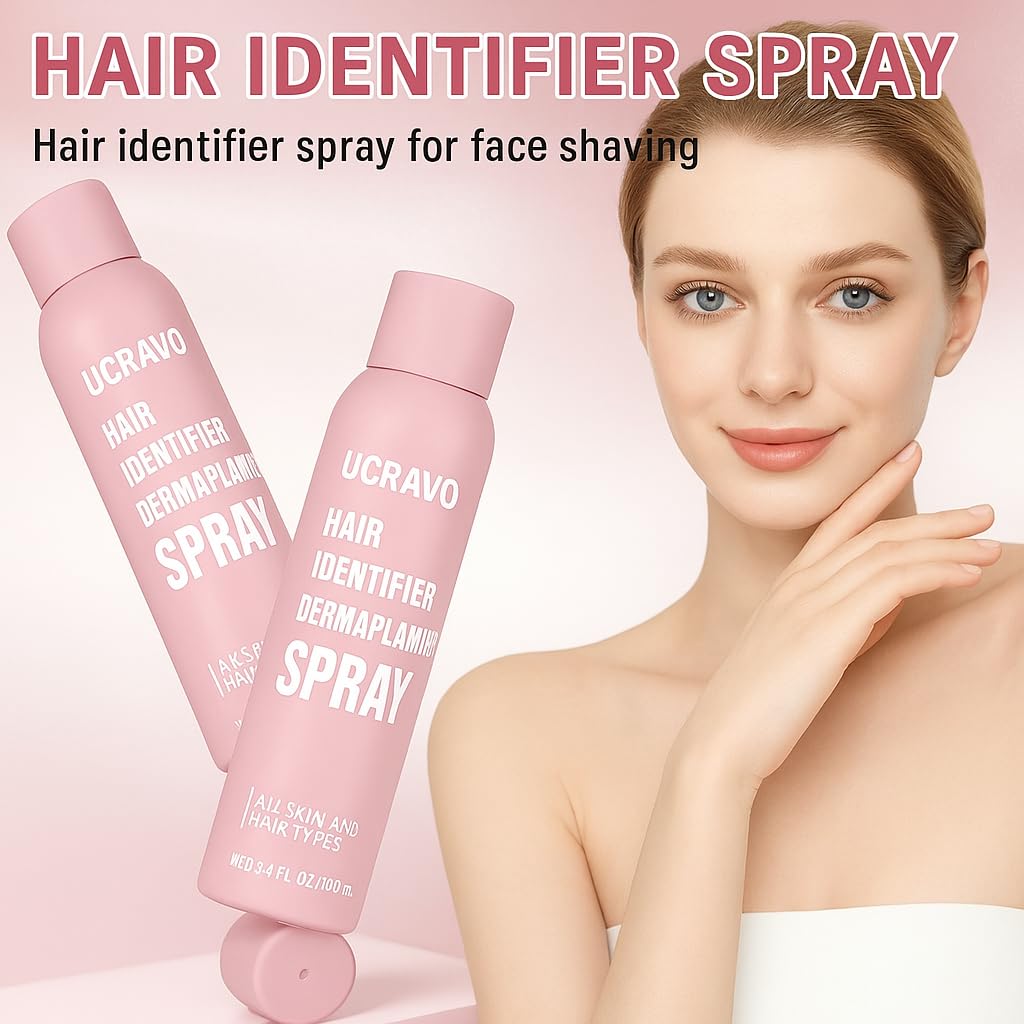 UCRAVO 1 Hair Identifier Spray for Face & Body Shaving Skin & Body Hair Identifying Spray With Razors Paraben Free No Irritation Face Hair Removal for Women Quick & Easy Hair Removal for Smooth, Flawless Skin