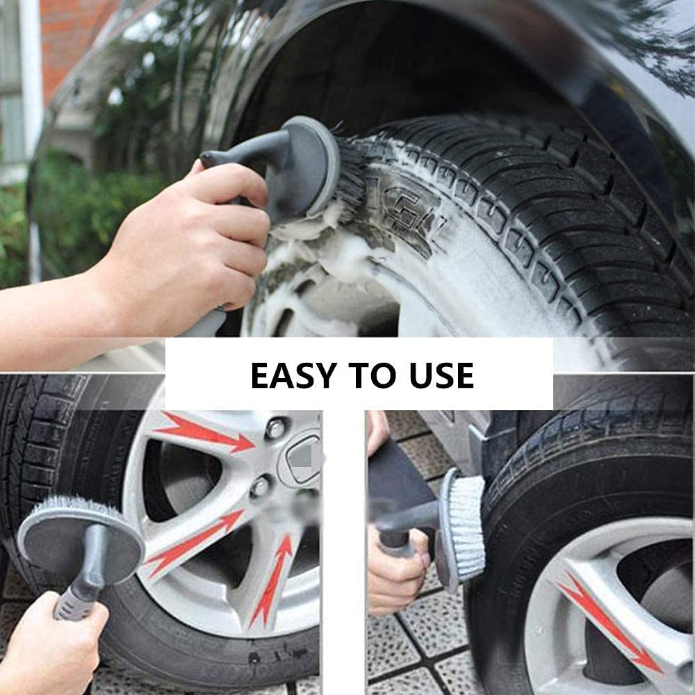 UCRAVO 9-Piece Car Detailing Kit with Extendable Microfiber Duster | Glass Oil Film & Interior Cleaning Wipes | Professional Wheel, Tire & Hub Brushes | Complete Interior & Exterior Tool Set
