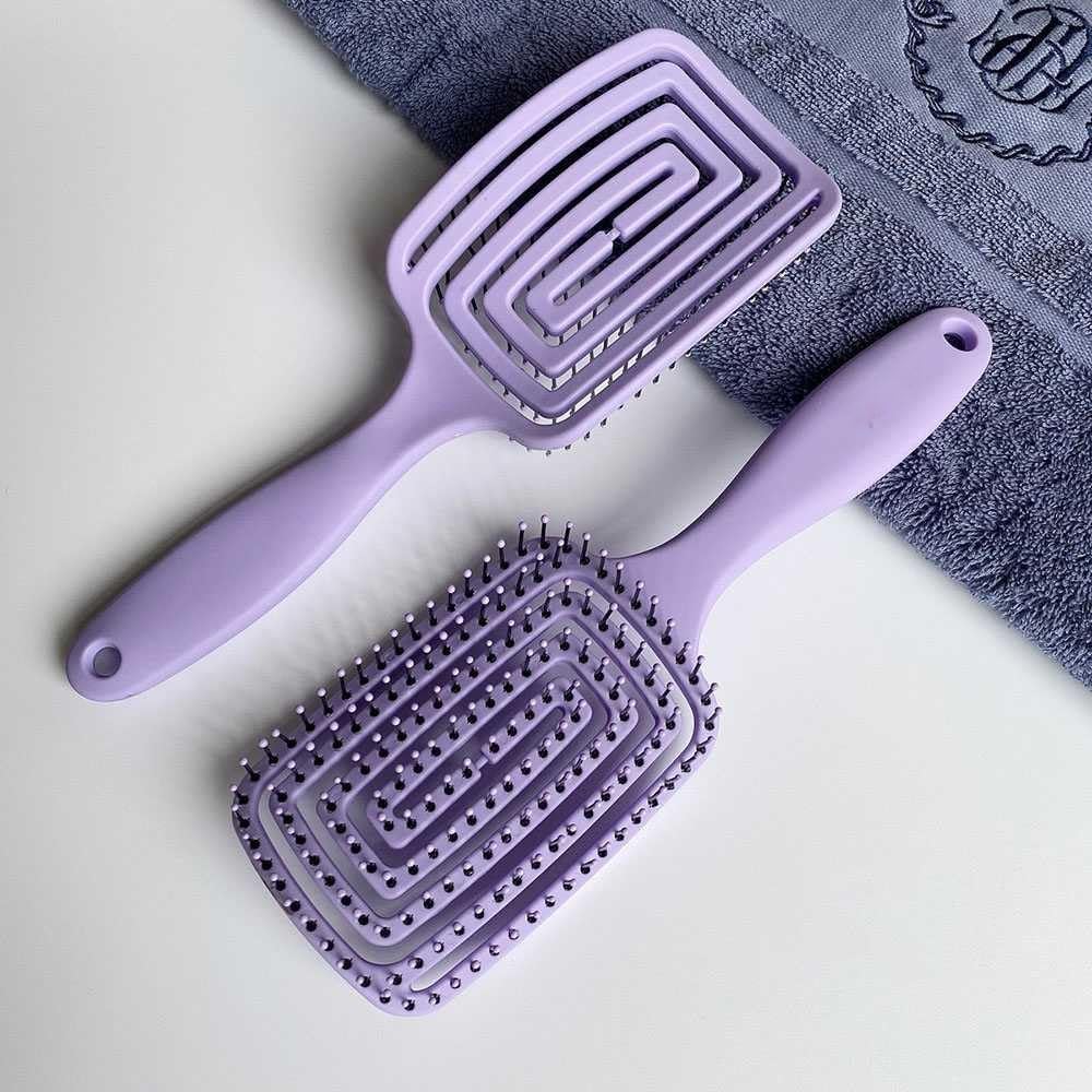UCRAVO Hair Detangling Brush for Women Men Kids Anti Hair Fall Paddle Brush for Curly Thick Thin Hair | Wet & Dry Hair Brush for Smooth Shiny Hair Scalp Massage Comb for Frizz Control & Easy Styling (Multicolor)