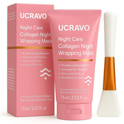 UCRAVO 1 PC Collagen Overnight Wrapping Mask Collagen Overnight Peel Off Facial Mask | Elasticity & Hydration Care, Reduces Sagging & Dullness | Hydrolyzed Collagen For Glowing Skin | Korean Skin Care