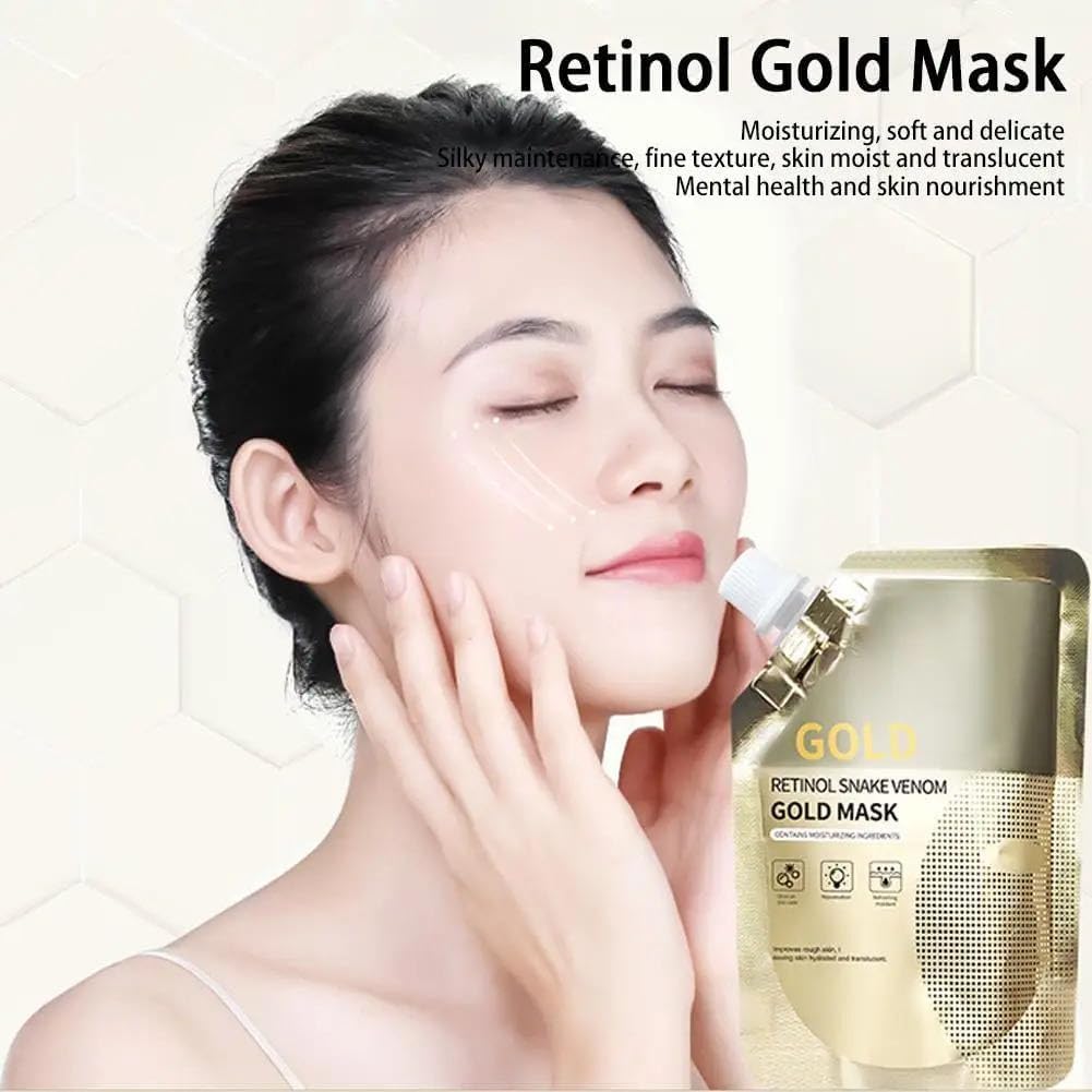 UCRAVO Retinol Gold Face Mask Sheet Deep Hydration Anti Aging Facial Mask for Women & Men Firming Wrinkle Repair,Brightening Skin Tone, Moisturizing Gold Treatment Mask for Glowing Radiant Skin Care