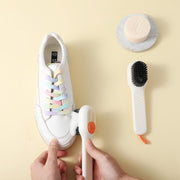 UCRAVO 2 Pieces Sneaker Cleaning Brush with Refillable Soap Dispenser | Professional Shoe Scrubber for White Canvas, Sports Shoes & Boots | Multi Surface Bathroom, Tile & Kitchen Cleaning Tool