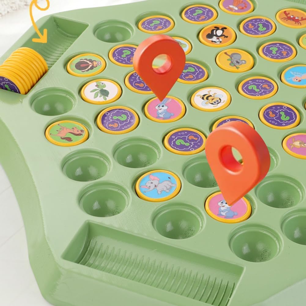 UCRAVO Memory Flip Chess Game for Toddlers, Montessori Matching Puzzle Board Game, Educational Learning Activity & Travel Toy for Kids & Preschoolers