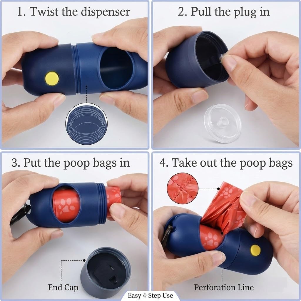 UCRAVO Baby Disposable Diaper Bags 9 Rolls with Dispenser – Leak Proof & Odor Control Nappy Disposal Bags for Newborn Diapers | Travel Friendly Waste Bags for Wet Clothes, Sanitary Pads & Pet Poop
