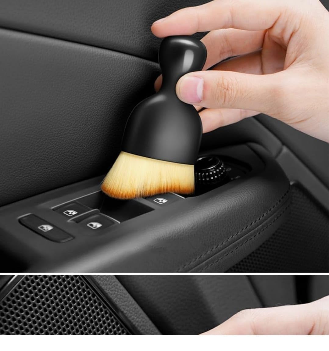 UCRAVO 5-Piece Professional Car Cleaning Kit with Extendable Microfiber Duster | Multi-Purpose Detailing Tool Scratch & Lint Free with Interior Brush, Microfiber Cloth for Car, Bike & Home Accessories