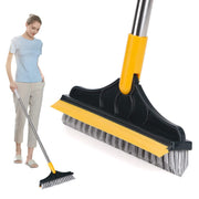 UCRAVO 2 in 1 Floor Scrub Brush, V-Shaped Scalable Cleaning Floor Scrub Brush with Long Handle, Bathroom Shower Crevice Cleaning Brush Magic Broom Brush 120°Rotating Removable Brush Head for Bathroom