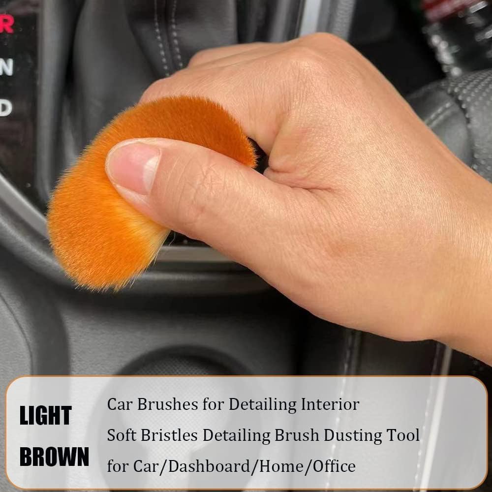 Brush Mini Car Cleaning Brush with Handle and Dust Cover, Car Interior Dust Brush, Car Duster Brushes, Auto Interior Soft Bristles Cleaning Brush Dusting Tool for Car, Home, Office, Keyboard (Brush 1)