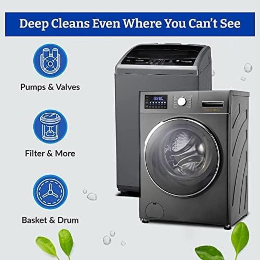 UCRAVO Washing Machine Descaler 100g Liquid Cleaner for Front Load & Top Load Machines Drum Cleaning Solution Removes Limescale, Detergent Residue,Odour & Mineral Deep Clean Drum, Extend Machine Life