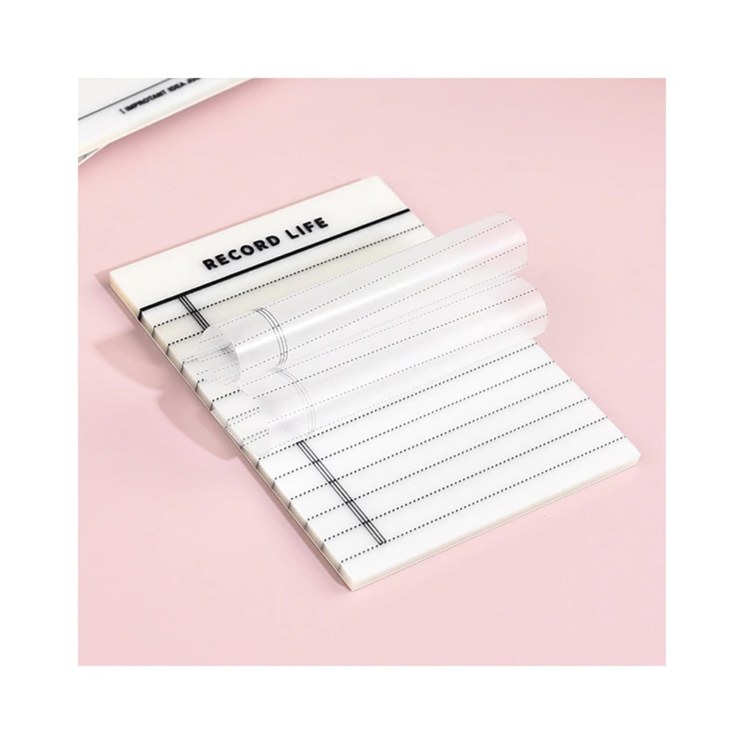 UCRAVO Transparent Sticky Notes Self-Stick Note Pads, Transparent Self Adhesive Removable Notes Perfect for Studying and Writing in Text Books Ideal for Studying, Writing, and Office Organization